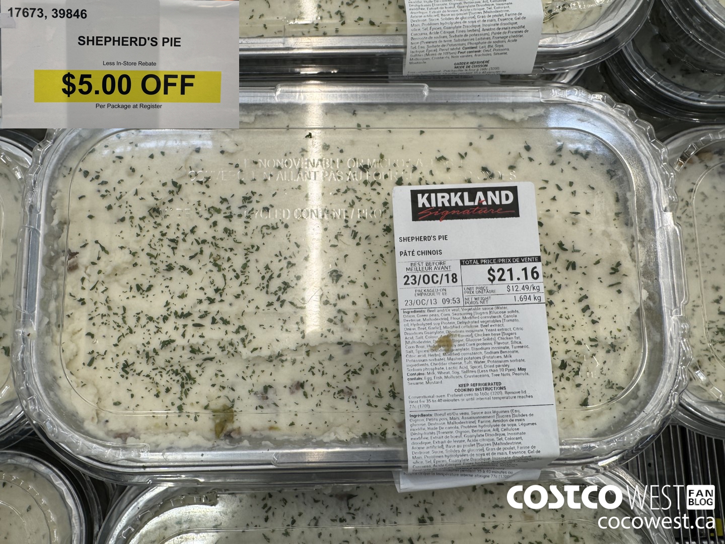 17673 ALSO 39846 SHEPHERD'S PIE  ($5.00 INSTANT SAVINGS)