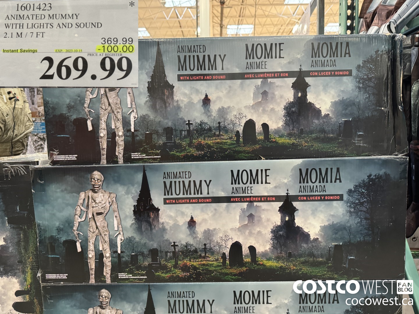 1601423 ANIMATED MUMMY WITH LIGHTS AND SOUND 2.1M / 7FT ($100.00 INSTANT SAVINGS EXPIRES ON 2023-10-15) $269.99