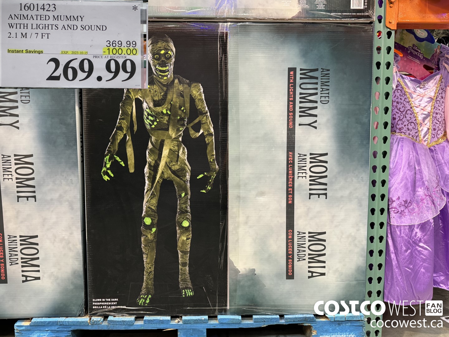 1601423 ANIMATED MUMMY WITH LIGHTS AND SOUND 2.1M / 7FT ($100.00 INSTANT SAVINGS EXPIRES ON 2023-10-15) $269.99