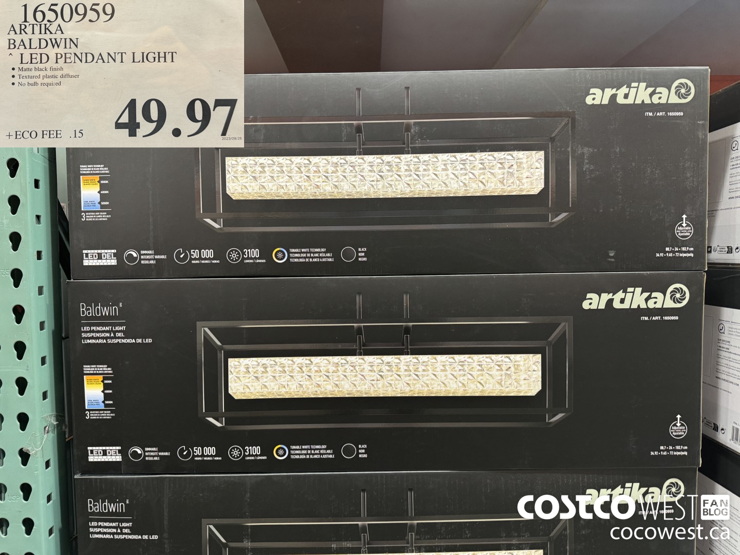 1650959 ARTIKA BALDWIN LED PENDANT LIGHT $49.97