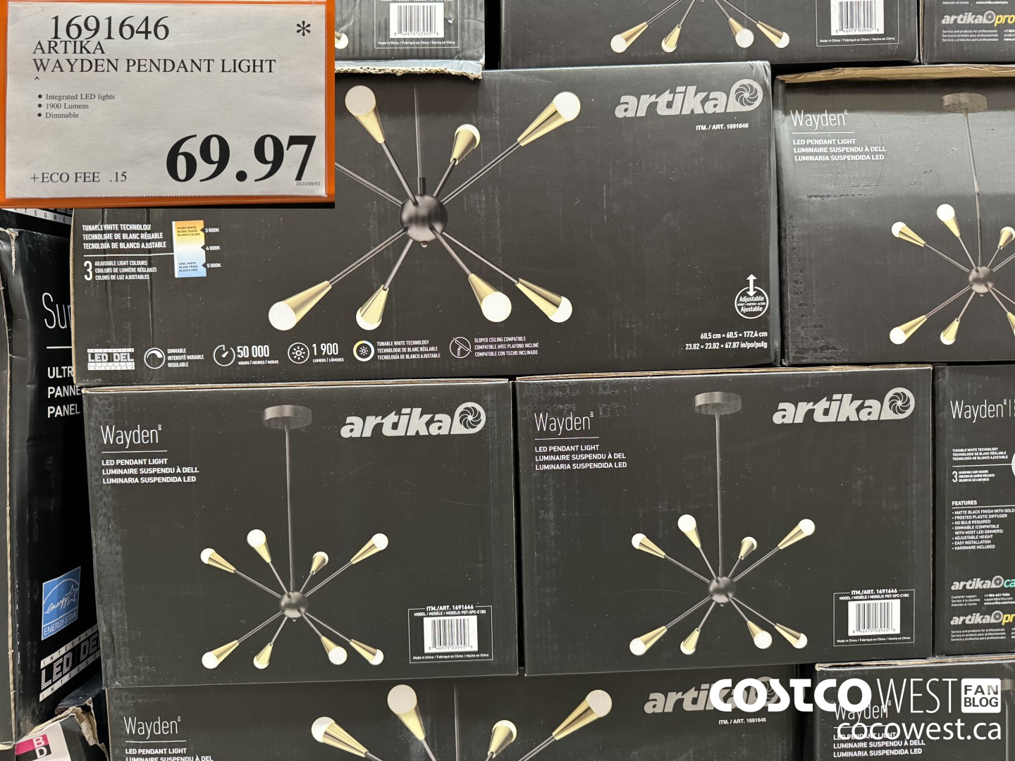 1691646 ARTIKA WAYDEN LED PENDANT LIGHT $69.97