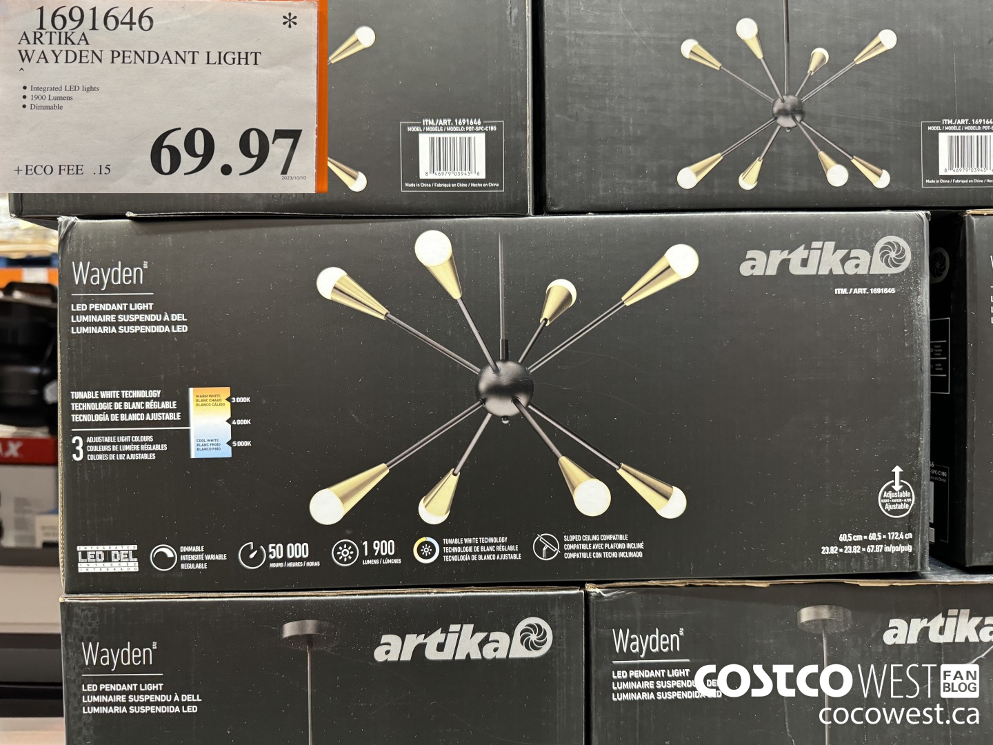 1691646 ARTIKA WAYDEN LED PENDANT LIGHT $69.97