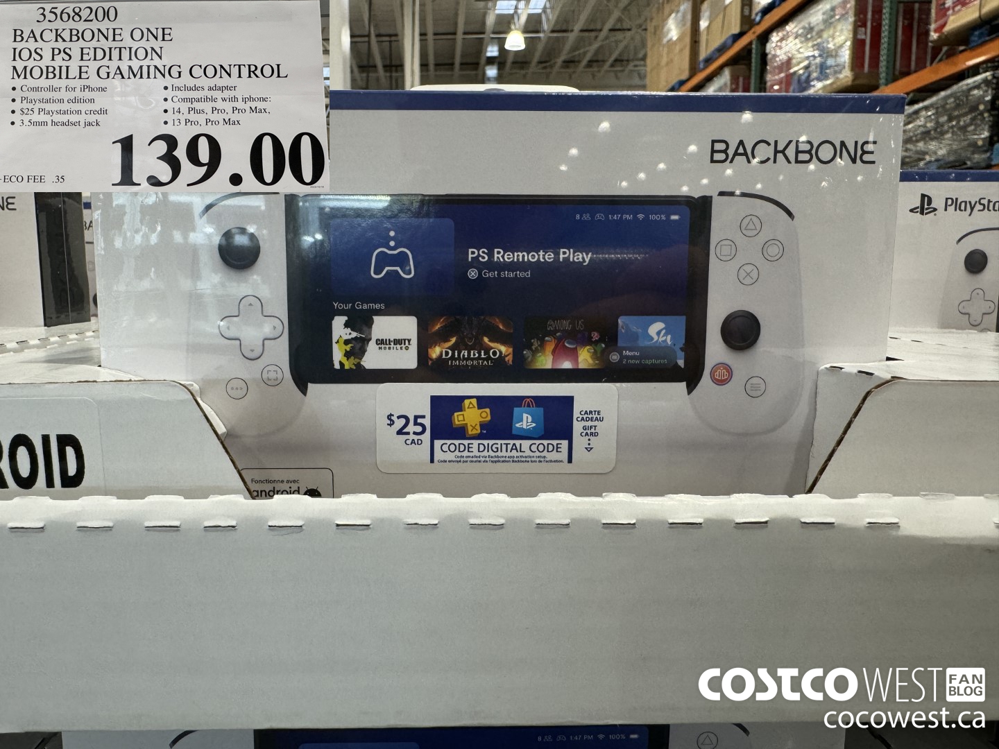 3568200 BACKBONE ONE IOS PS EDITION MOBILE GAMING CONTROL $139.00