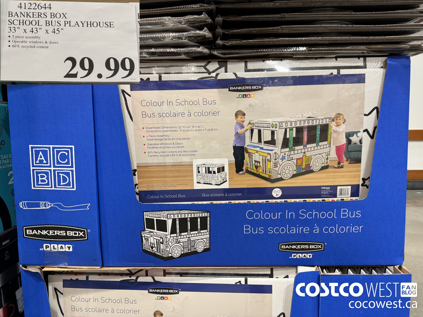 4122644 BANKERS BOX SCHOOL BUS PLAYHOUSE 33