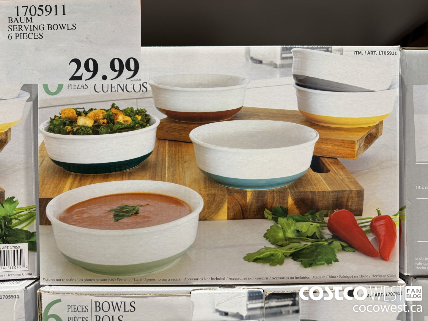 1705911 BAUM SERVING BOWLS 6 PIECES $29.99