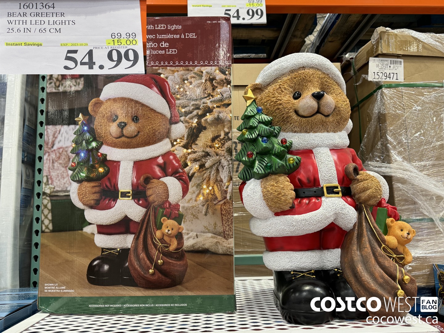 1601364 BEAR GREETER WITH LED LIGHTS 25.6 IN / 65 CM ($15.00 INSTANT SAVINGS EXPIRES ON 2023-10-29) $54.99