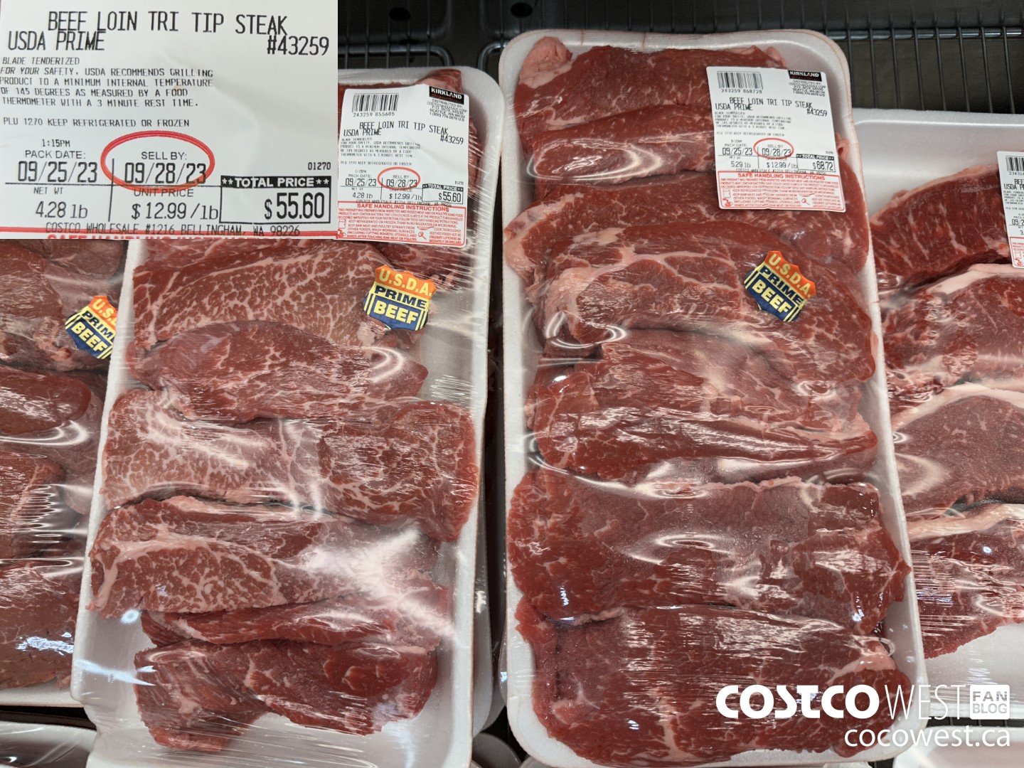 43259 BEEF LOIN TRI TIP STEAK USDA PRIME $12.99