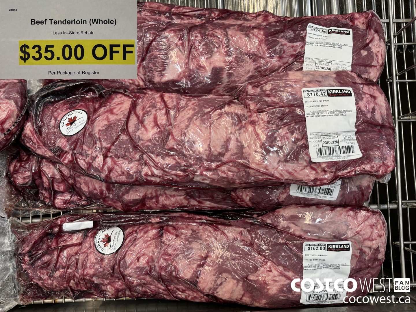 21844 BEEF TENDERLOIN WHOLE ($35.00 INSTANT SAVINGS)