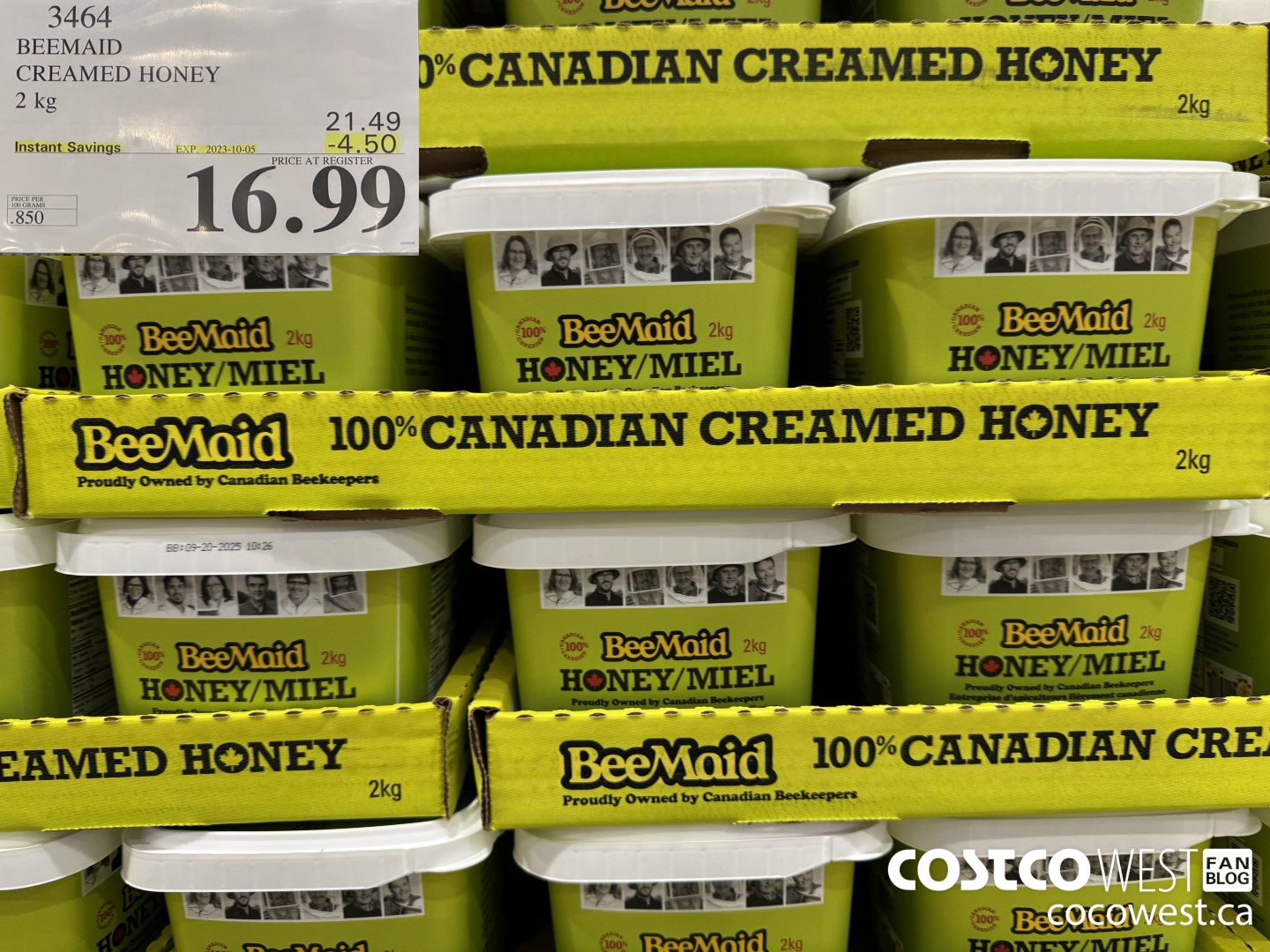 3464 BEEMAID CREAMED HONEY 2 kg ($4.50 INSTANT SAVINGS EXPIRES ON 2023-10-05) $16.99