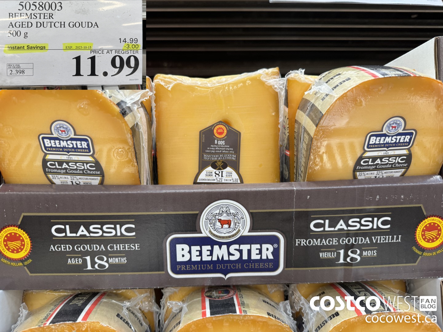 5058003 BEEMSTER AGED DUTCH GOUDA 500 g ($3.00 INSTANT SAVINGS EXPIRES ON 2023-10-15) $11.99