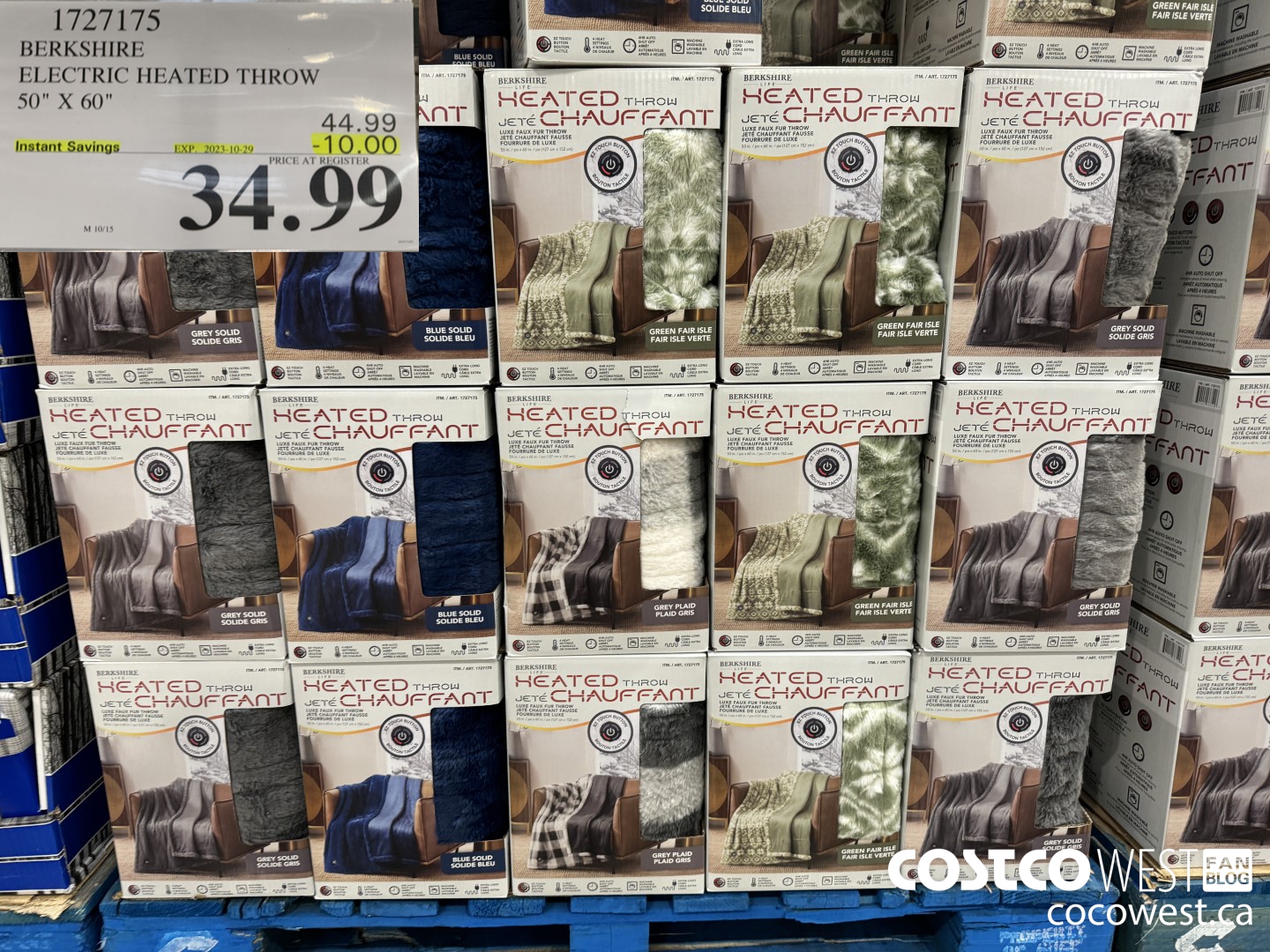 1727175 BERKSHIRE ELECTRIC HEATED THROW 50