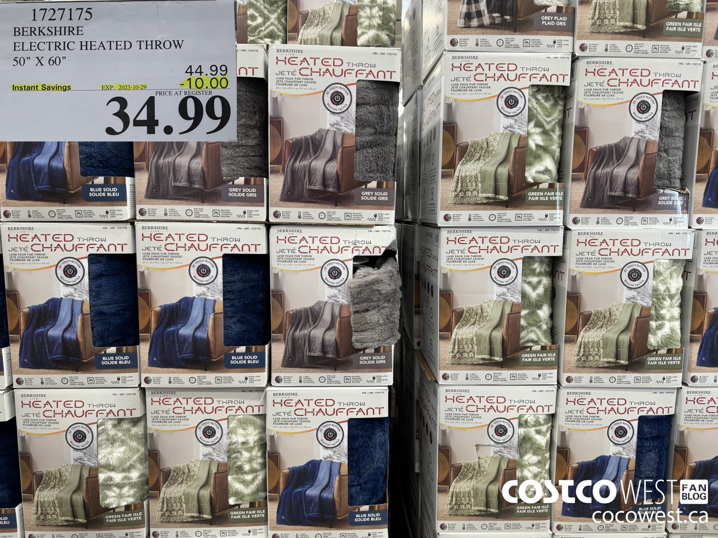 1727175 BERKSHIRE ELECTRIC HEATED THROW 50