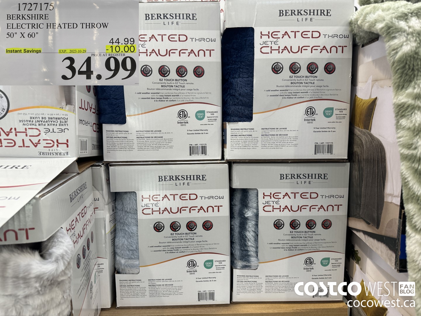 1727175 BERKSHIRE ELECTRIC HEATED THROW 50