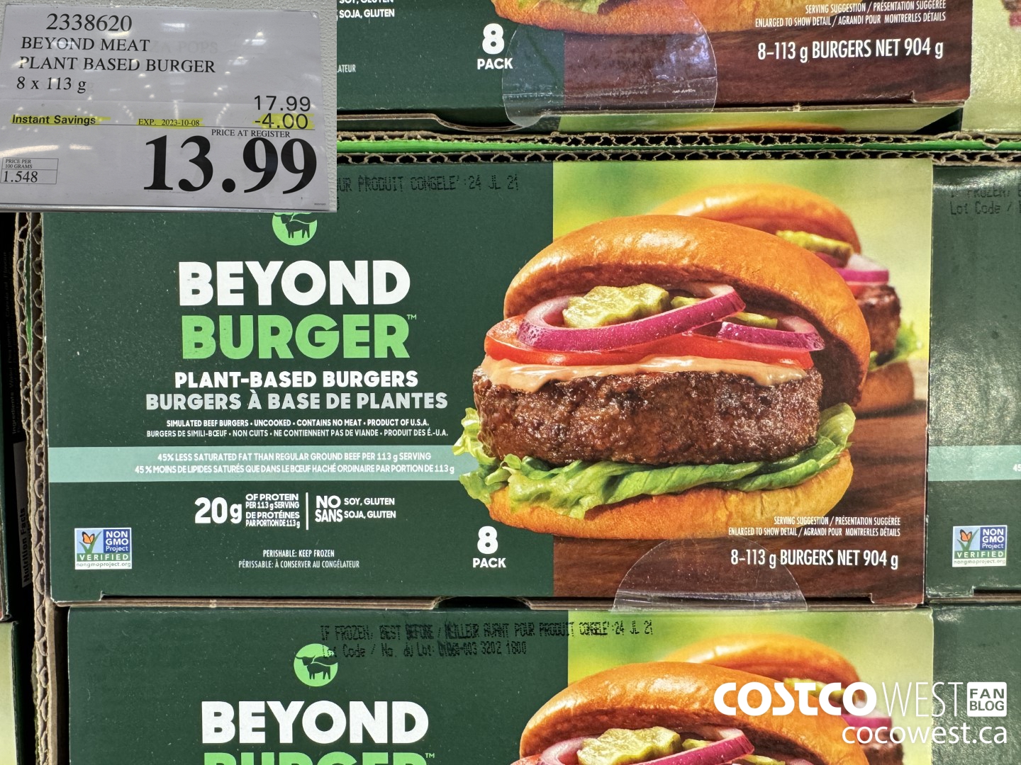 2338620 BEYOND MEAT PLANT BASED BURGER 8 x 113 g ($4.00 INSTANT SAVINGS EXPIRES ON 2023-10-08) $13.99