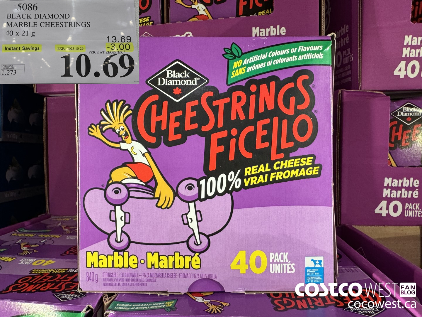 5086 BLACK DIAMOND MARBLE CHEESESTRINGS 40 x 21 g ($3.00 INSTANT SAVINGS EXPIRES ON 2023-10-29) $10.69