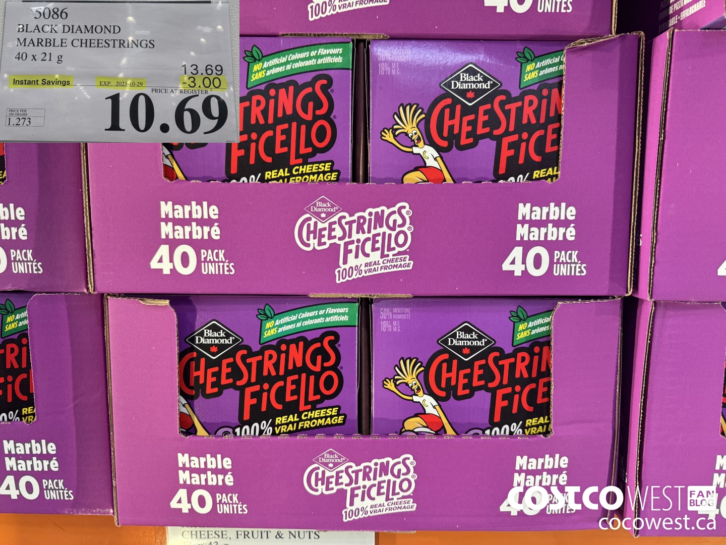 5086 BLACK DIAMOND MARBLE CHEESESTRINGS 40 x 21 g ($3.00 INSTANT SAVINGS EXPIRES ON 2023-10-29) $10.69