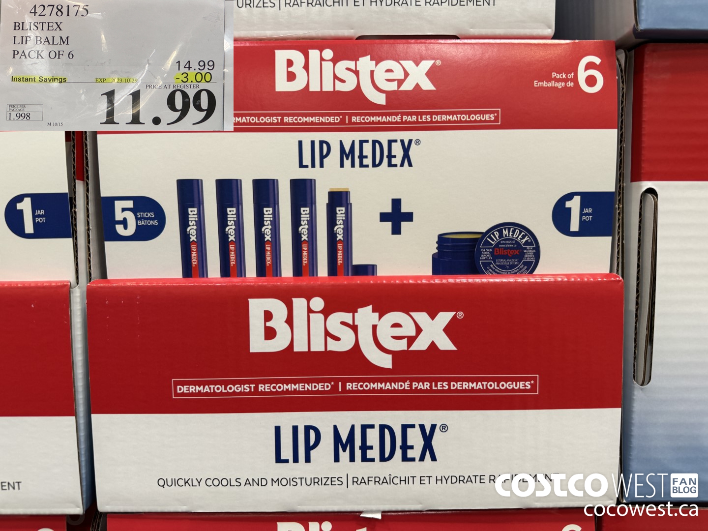 4278175 BLISTEX LIP BALM PACK OF 6 ($3.00 INSTANT SAVINGS EXPIRES ON 2023-10-29) $11.99