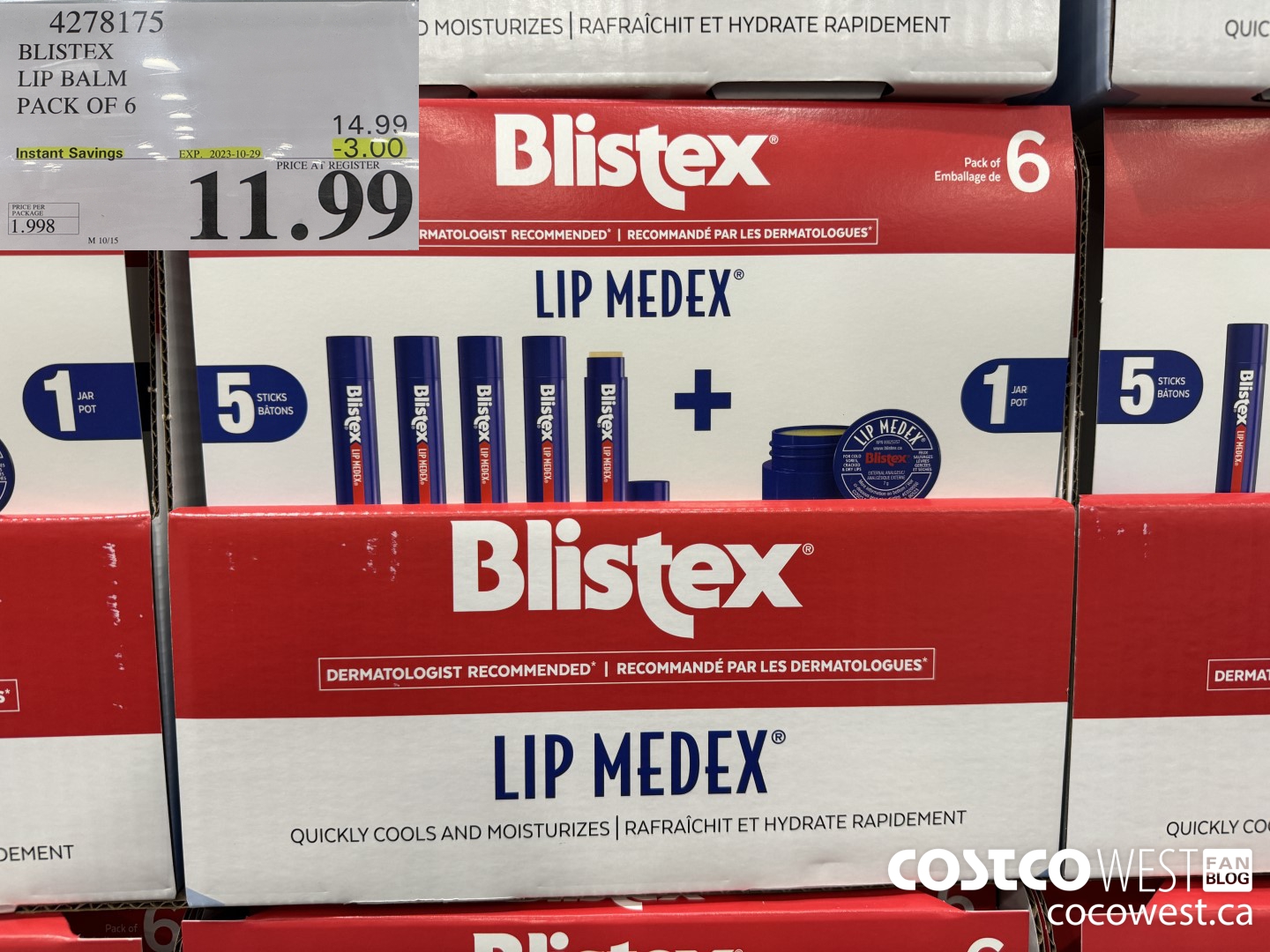 4278175 BLISTEX LIP BALM PACK OF 6 ($3.00 INSTANT SAVINGS EXPIRES ON 2023-10-29) $11.99