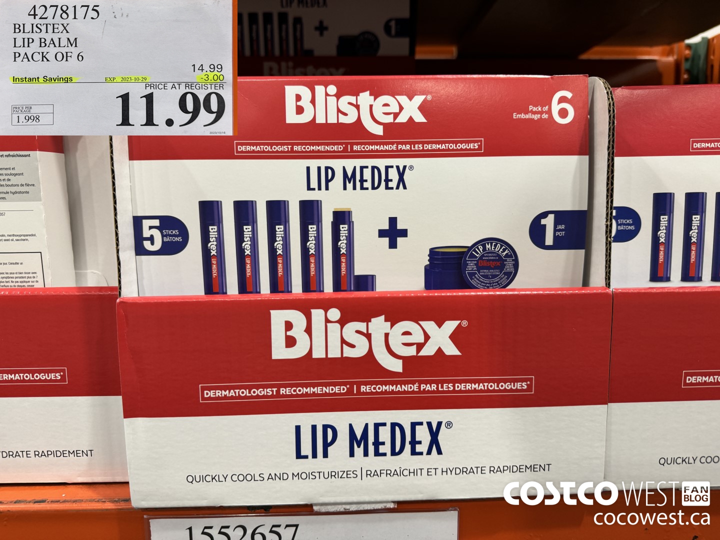 4278175 BLISTEX LIP BALM PACK OF 6 ($3.00 INSTANT SAVINGS EXPIRES ON 2023-10-29) $11.99