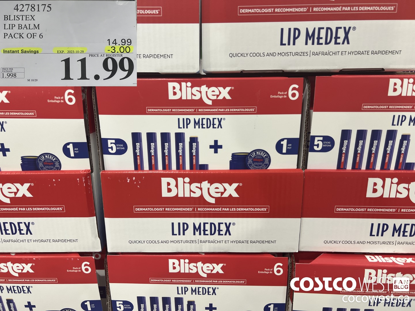 4278175 BLISTEX LIP BALM PACK OF 6 ($3.00 INSTANT SAVINGS EXPIRES ON 2023-10-29) $11.99