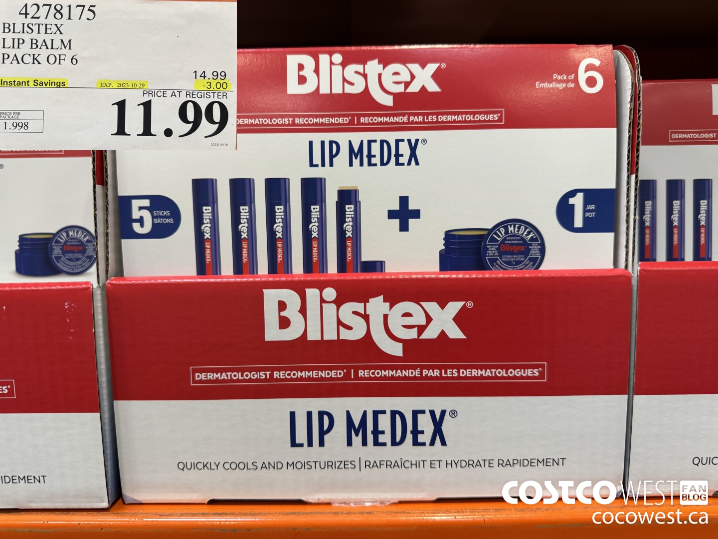 4278175 BLISTEX LIP BALM PACK OF 6 ($3.00 INSTANT SAVINGS EXPIRES ON 2023-10-29) $11.99
