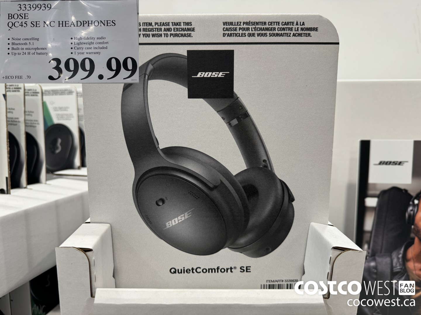 3339939 BOSE QC45 SE NC HEADPHONES $399.99