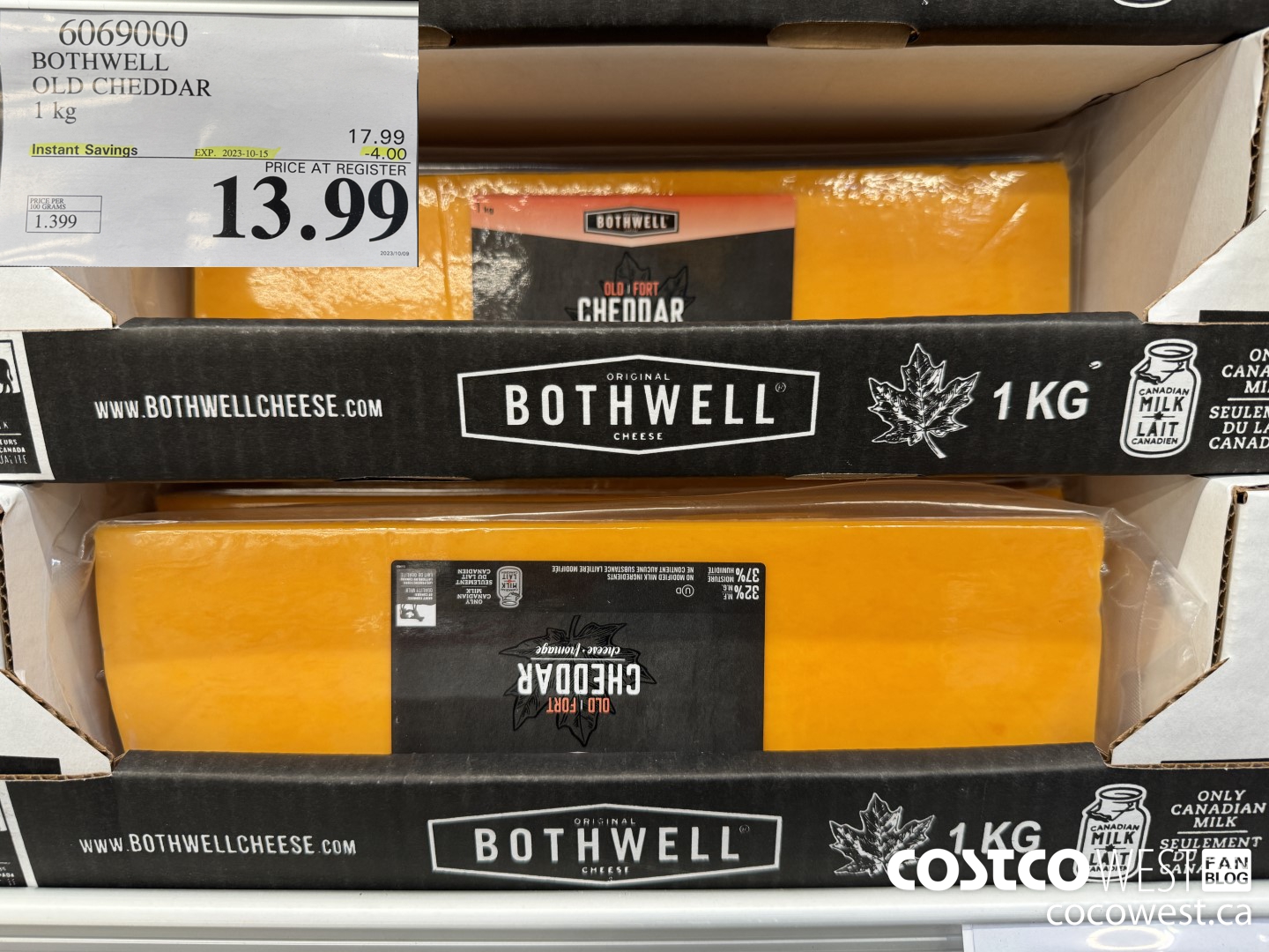 6069000 BOTHWELL OLD CHEDDAR 1 KG ($4.00 INSTANT SAVINGS EXPIRES ON 2023-10-15) $13.99