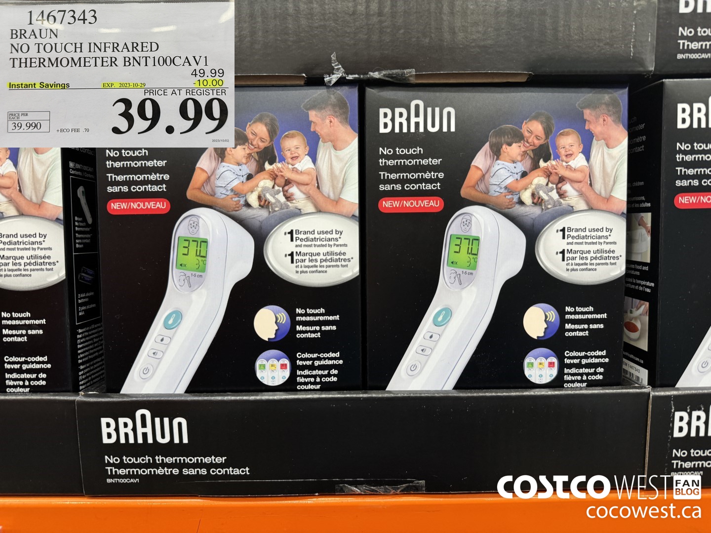 1467343 BRAUN NO TOUCH INFRARED THERMOMETER BNT100CAV1 ($10.00 INSTANT SAVINGS EXPIRES ON 2023-10-29) $39.99
