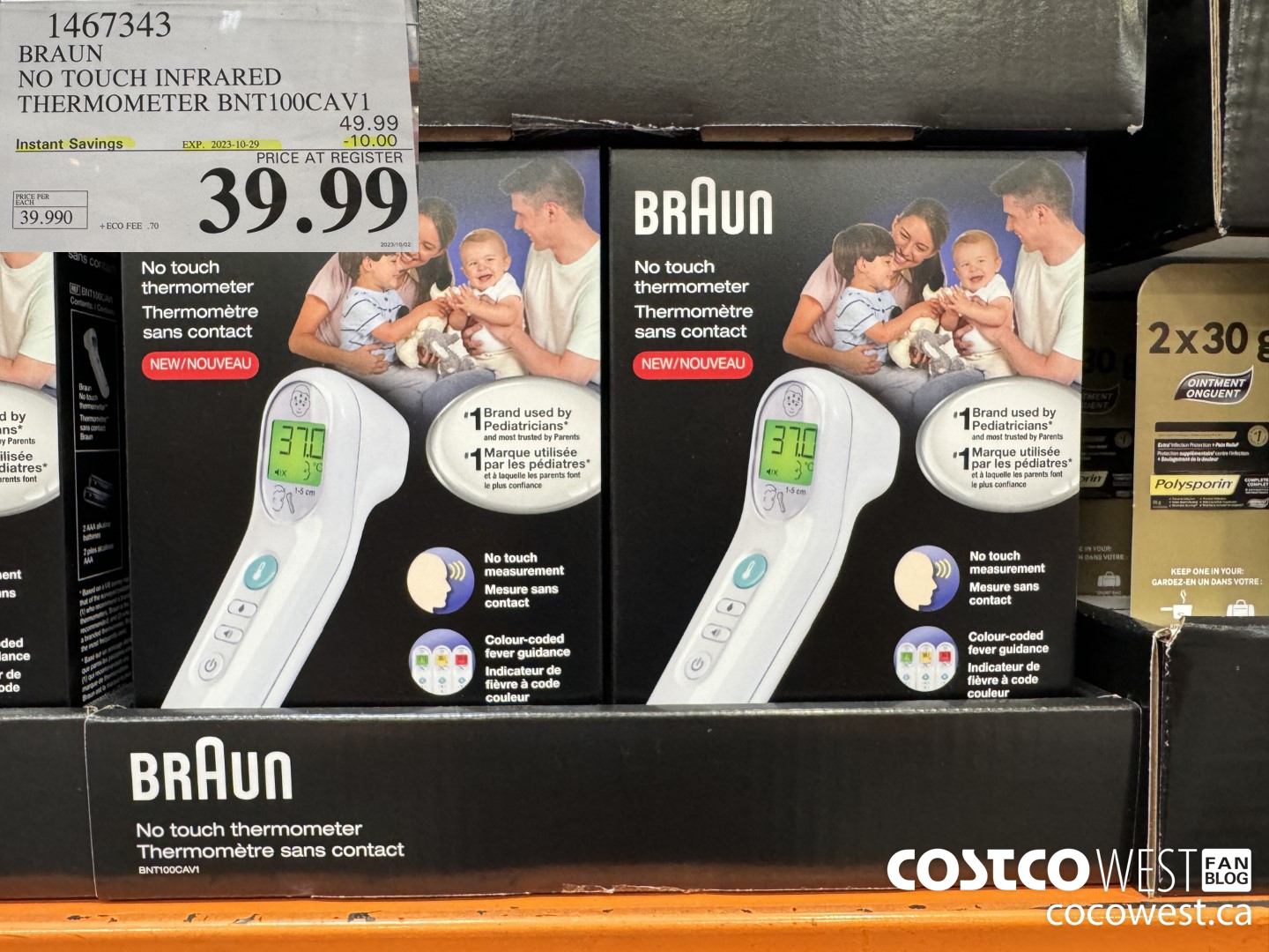 1467343 BRAUN NO TOUCH INFRARED THERMOMETER BNT100CAV1 ($10.00 INSTANT SAVINGS EXPIRES ON 2023-10-29) $39.99