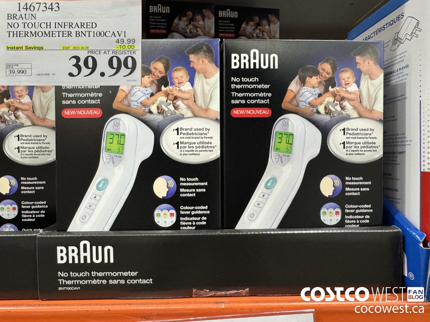 1467343 BRAUN NO TOUCH INFRARED THERMOMETER BNT100CAV1 ($10.00 INSTANT SAVINGS EXPIRES ON 2023-10-29) $39.99