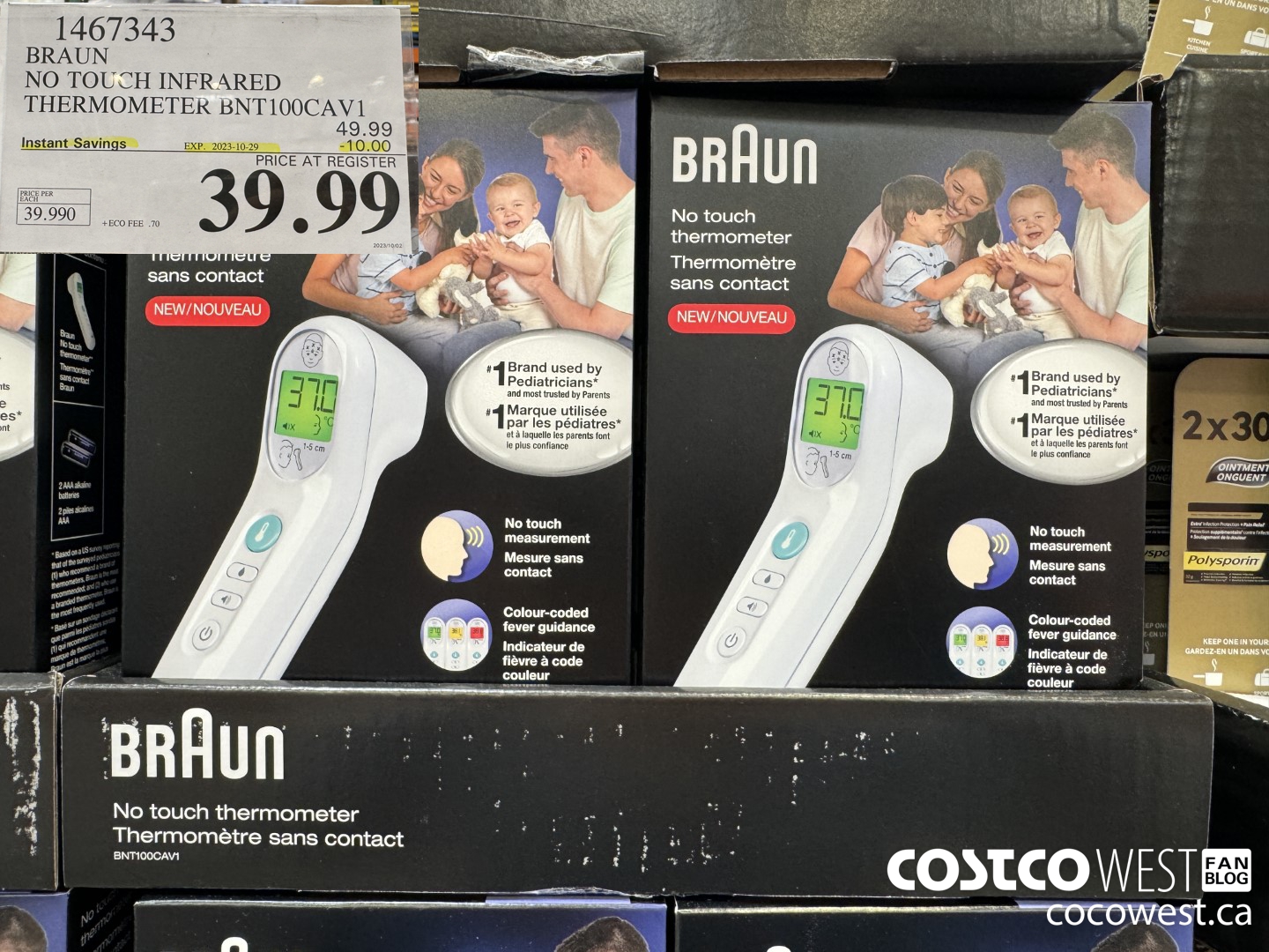 1467343 BRAUN NO TOUCH INFRARED THERMOMETER BNT100CAV1 ($10.00 INSTANT SAVINGS EXPIRES ON 2023-10-29) $39.99