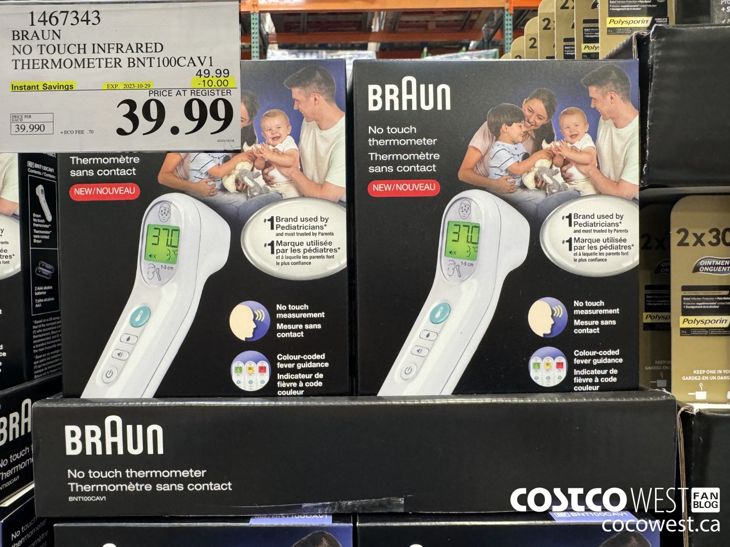 1467343 BRAUN NO TOUCH INFRARED THERMOMETER BNT100CAV1 ($10.00 INSTANT SAVINGS EXPIRES ON 2023-10-29) $39.99