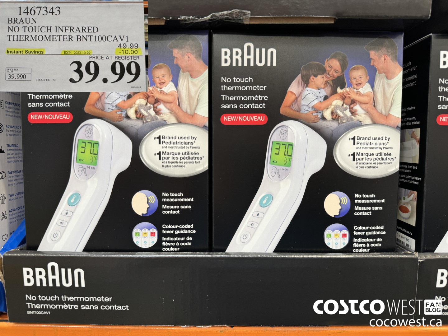 1467343 BRAUN NO TOUCH INFRARED THERMOMETER BNT100CAV1 ($10.00 INSTANT SAVINGS EXPIRES ON 2023-10-29) $39.99