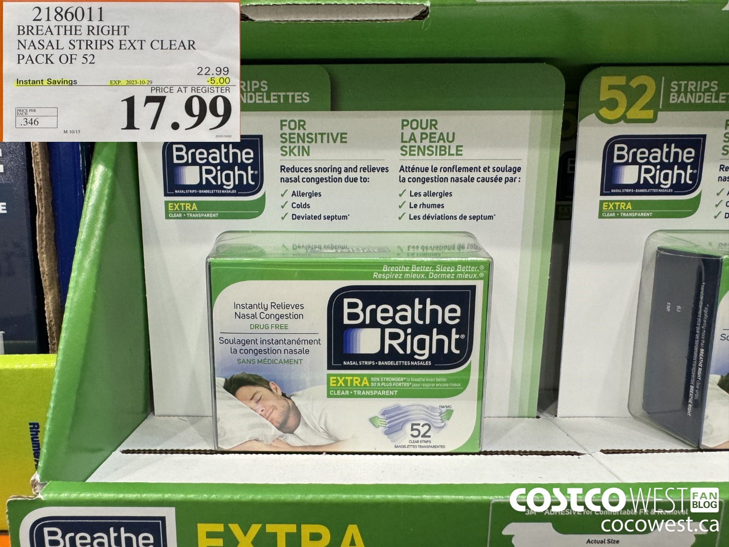 2186011 BREATHE RIGHT NASAL STRIPS EXT CLEAR PACK OF 52 ($5.00 INSTANT SAVINGS EXPIRES ON 2023-10-29) $17.99