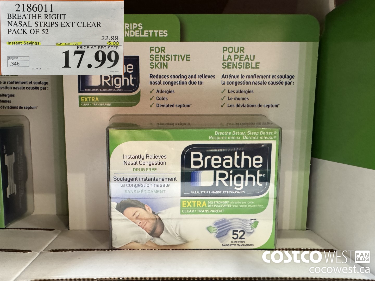 2186011 BREATHE RIGHT NASAL STRIPS EXT CLEAR PACK OF 52 ($5.00 INSTANT SAVINGS EXPIRES ON 2023-10-29) $17.99