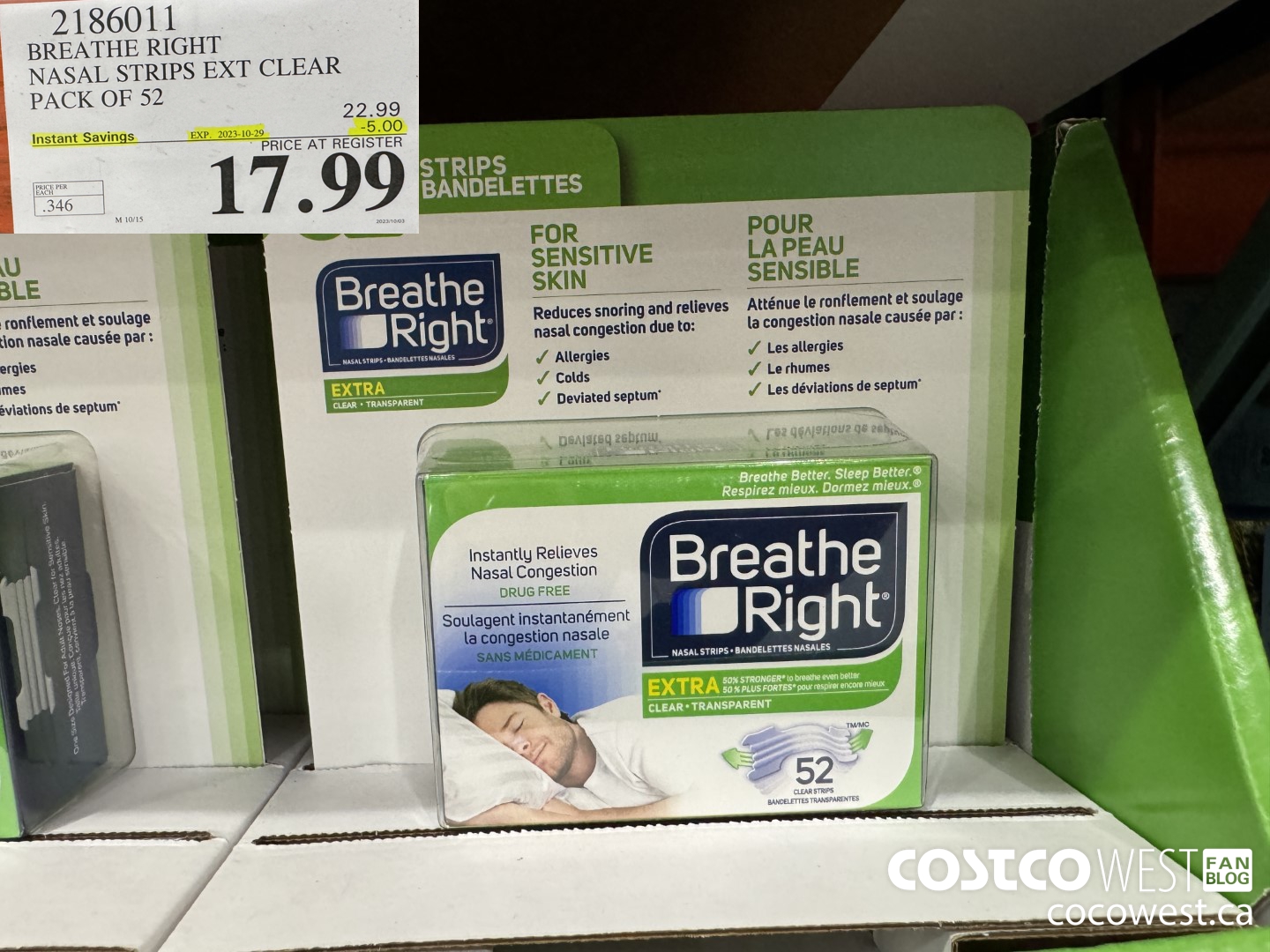 2186011 BREATHE RIGHT NASAL STRIPS EXT CLEAR PACK OF 52 ($5.00 INSTANT SAVINGS EXPIRES ON 2023-10-29) $17.99