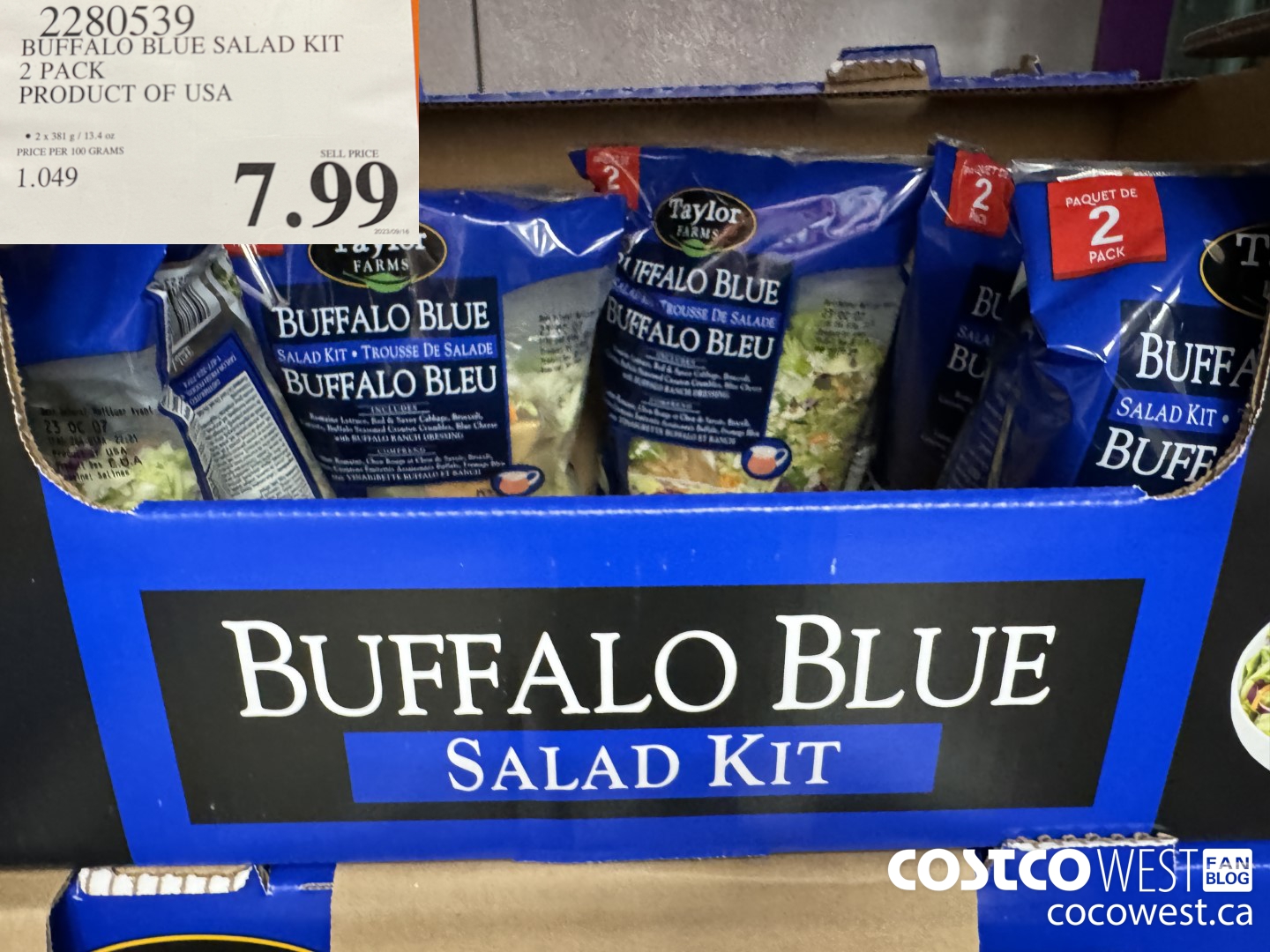 2280539 BUFFALO BLUE SALAD KIT 2 PACK PRODUCT OF USA $7.99
