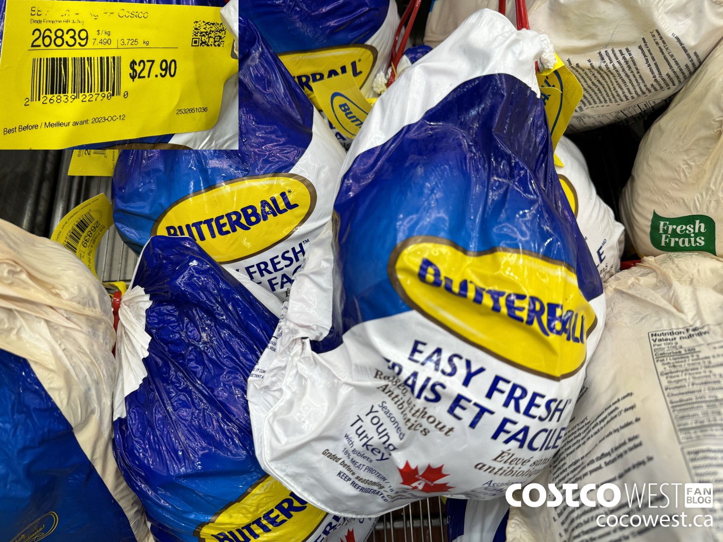 26839 BUTTERBALL WHOLE TURKEY SEASONED $7.49