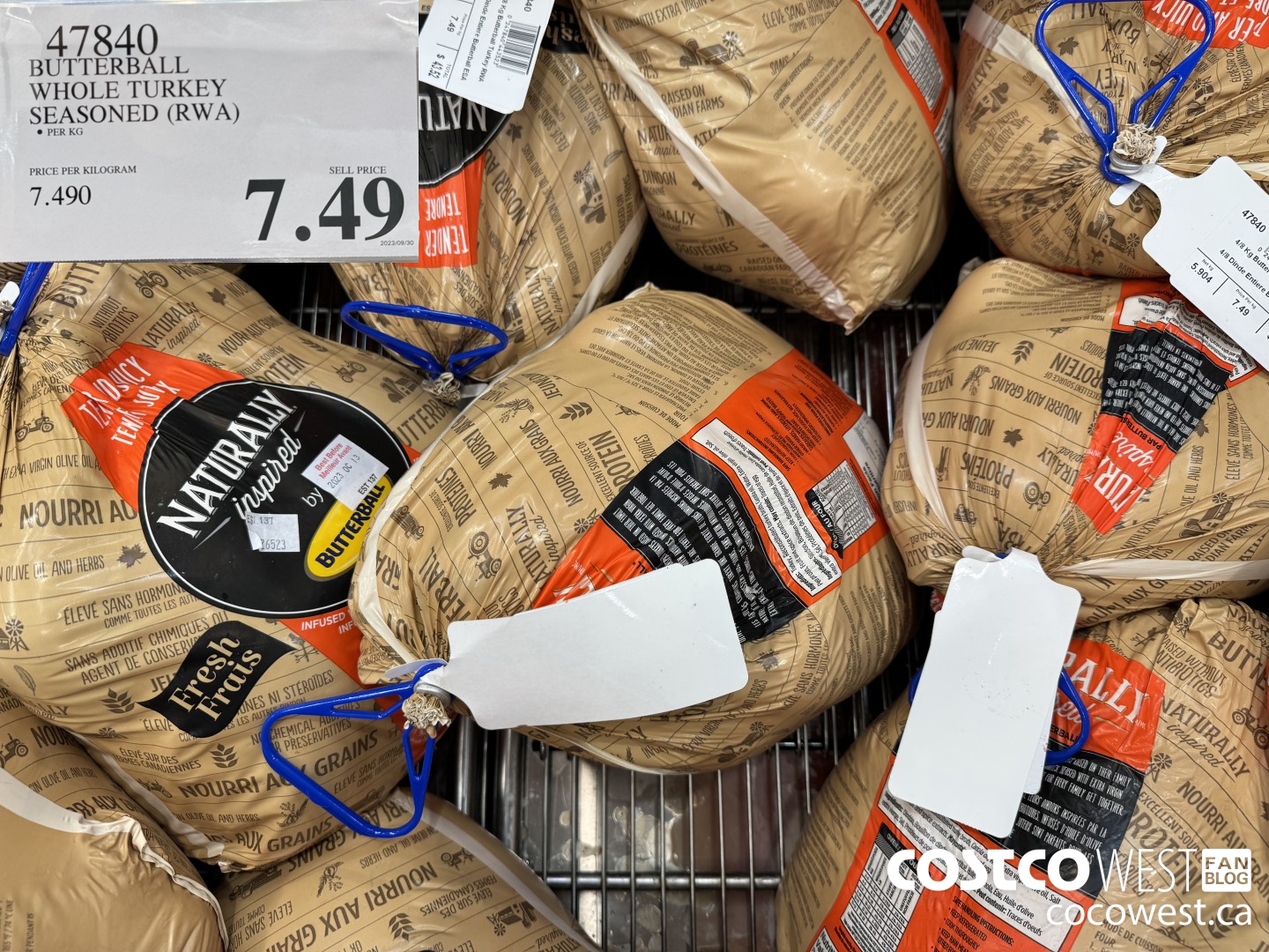 47840 BUTTERBALL WHOLE TURKEY SEASONED (RWA) $7.49