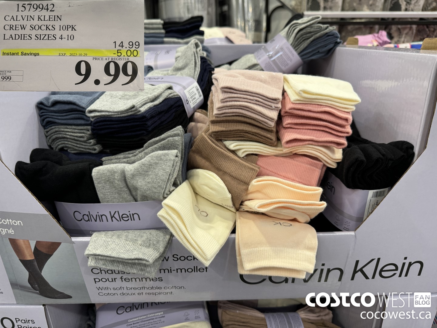 1579942 CALVIN KLEIN CREW SOCK 10PK LADIES SIZES 4-10 ($5.00 INSTANT SAVINGS EXPIRES ON 2023-10-29) $9.99