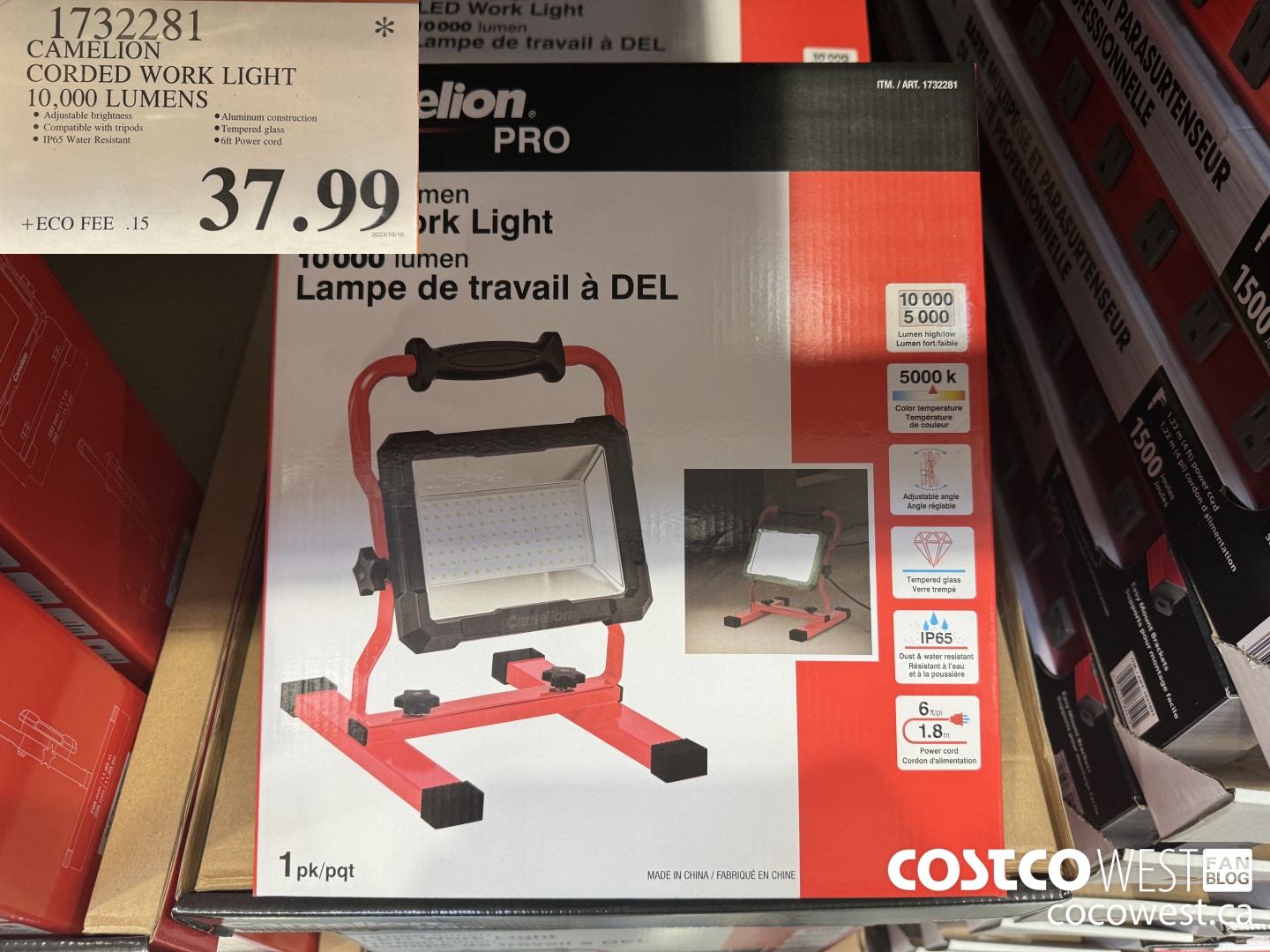 1732281 CARMELION CORDED WORK LIGHT 10,000 LUMENS $37.99