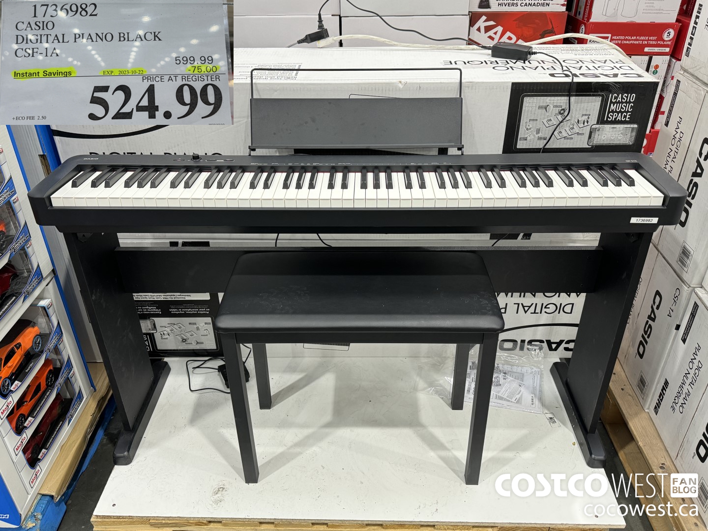 1736982 CASIO DIGITAL PIANO BLACK CSF-1A ($75.00 INSTANT SAVINGS EXPIRES ON 2023-10-22) $524.99