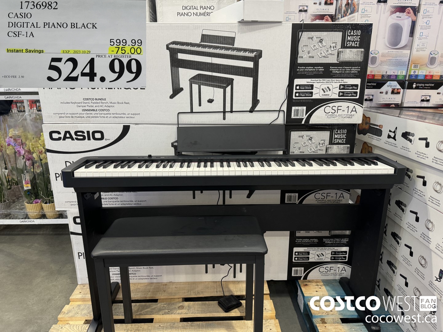 1736982 CASIO DIGITAL PIANO BLACK CSF-1A ($75.00 INSTANT SAVINGS EXPIRES ON 2023-10-29) $524.99