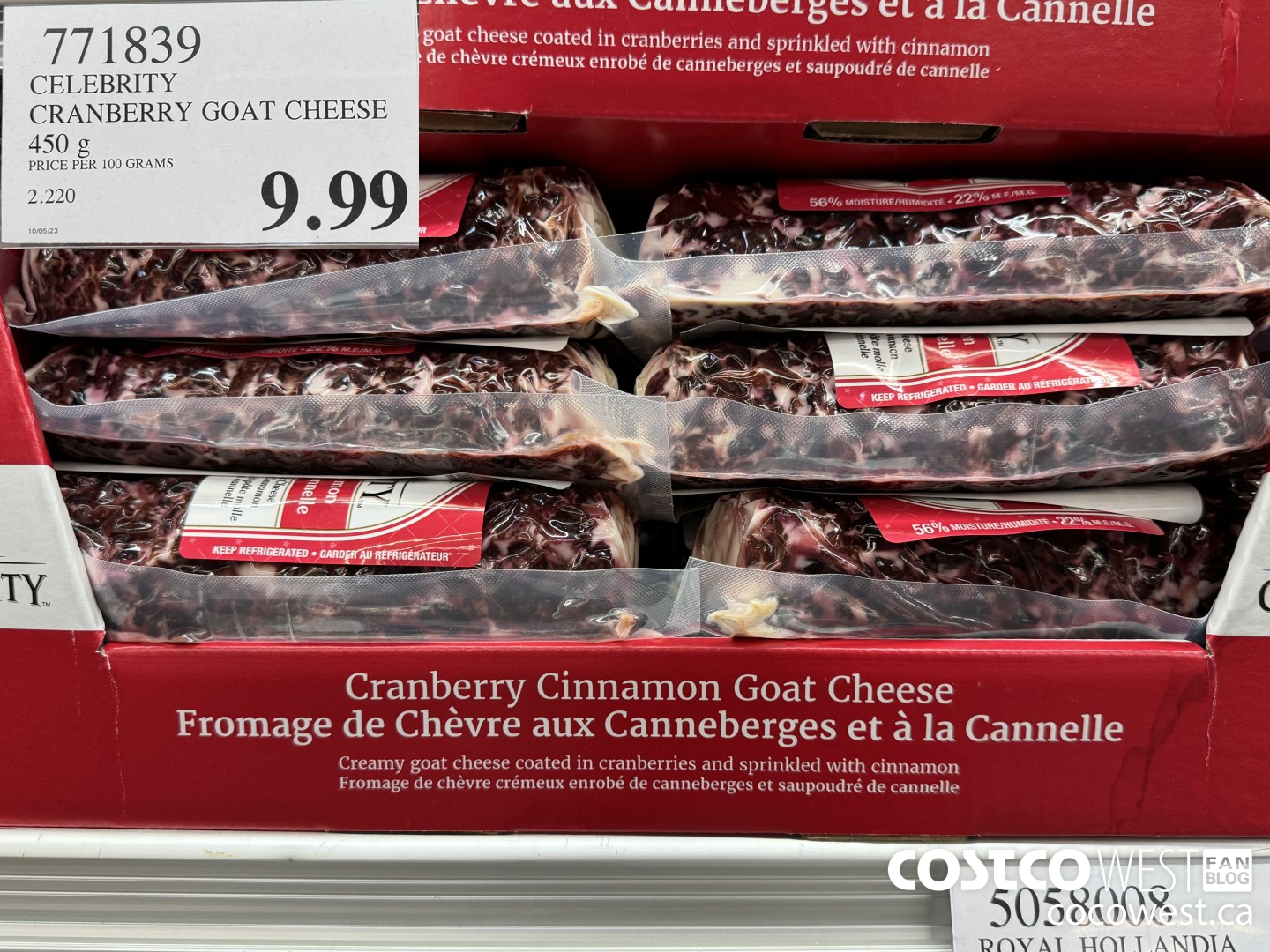 771839 CELEBRITY CRANBERRY GOAT CHEESE 450 G $9.99