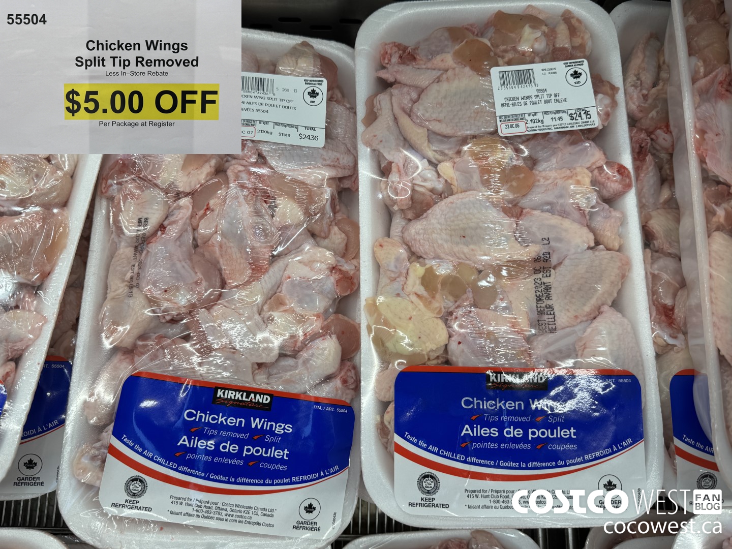 55504 CHICKEN WINGS SPLIT TIP REMOVED ($5.00 INSTANT SAVINGS)