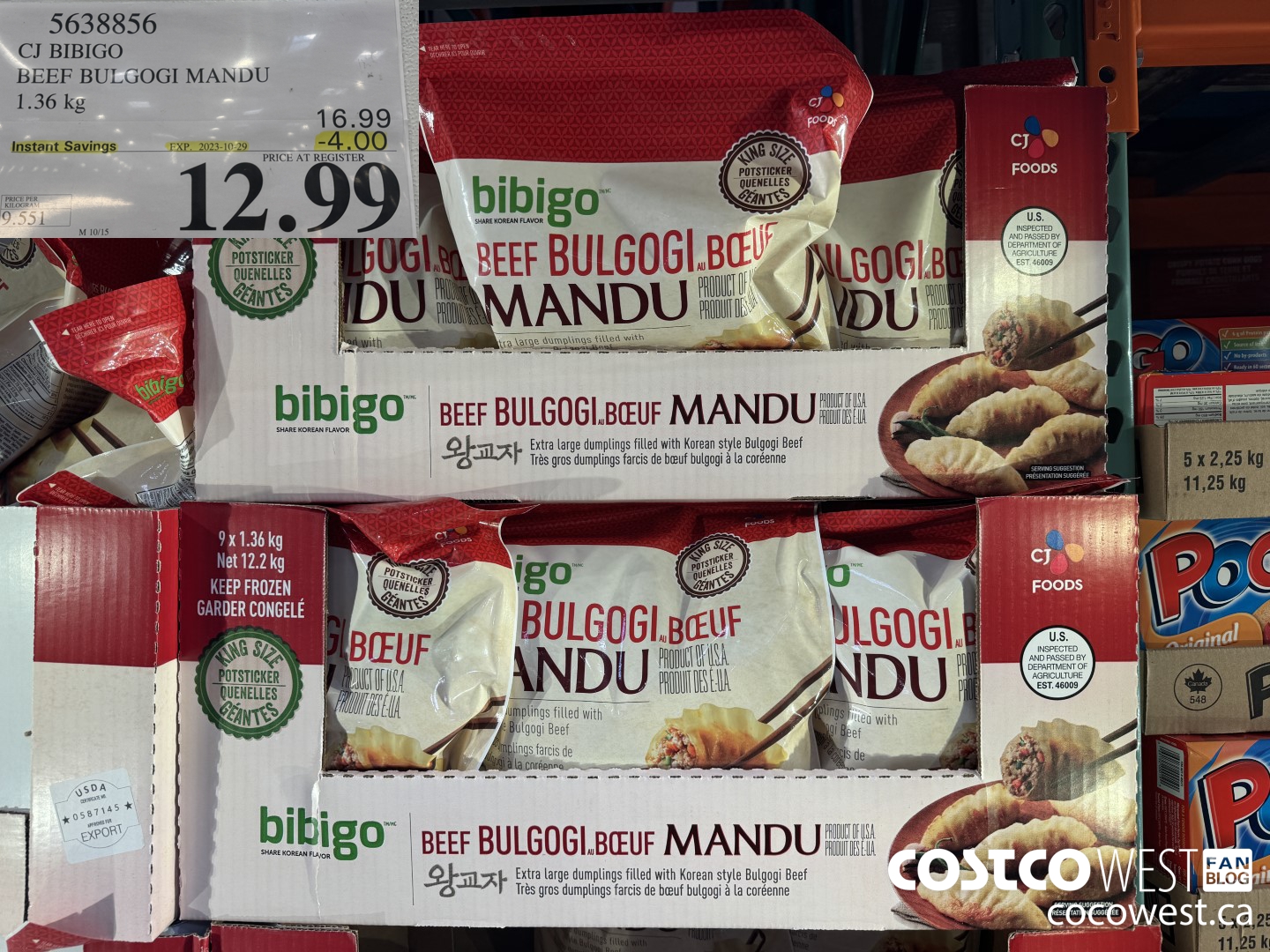 5638856 CJ BIBIGO BEEF BULGOGI MANDU 1.36 kg ($4.00 INSTANT SAVINGS EXPIRES ON 2023-10-29) $12.99