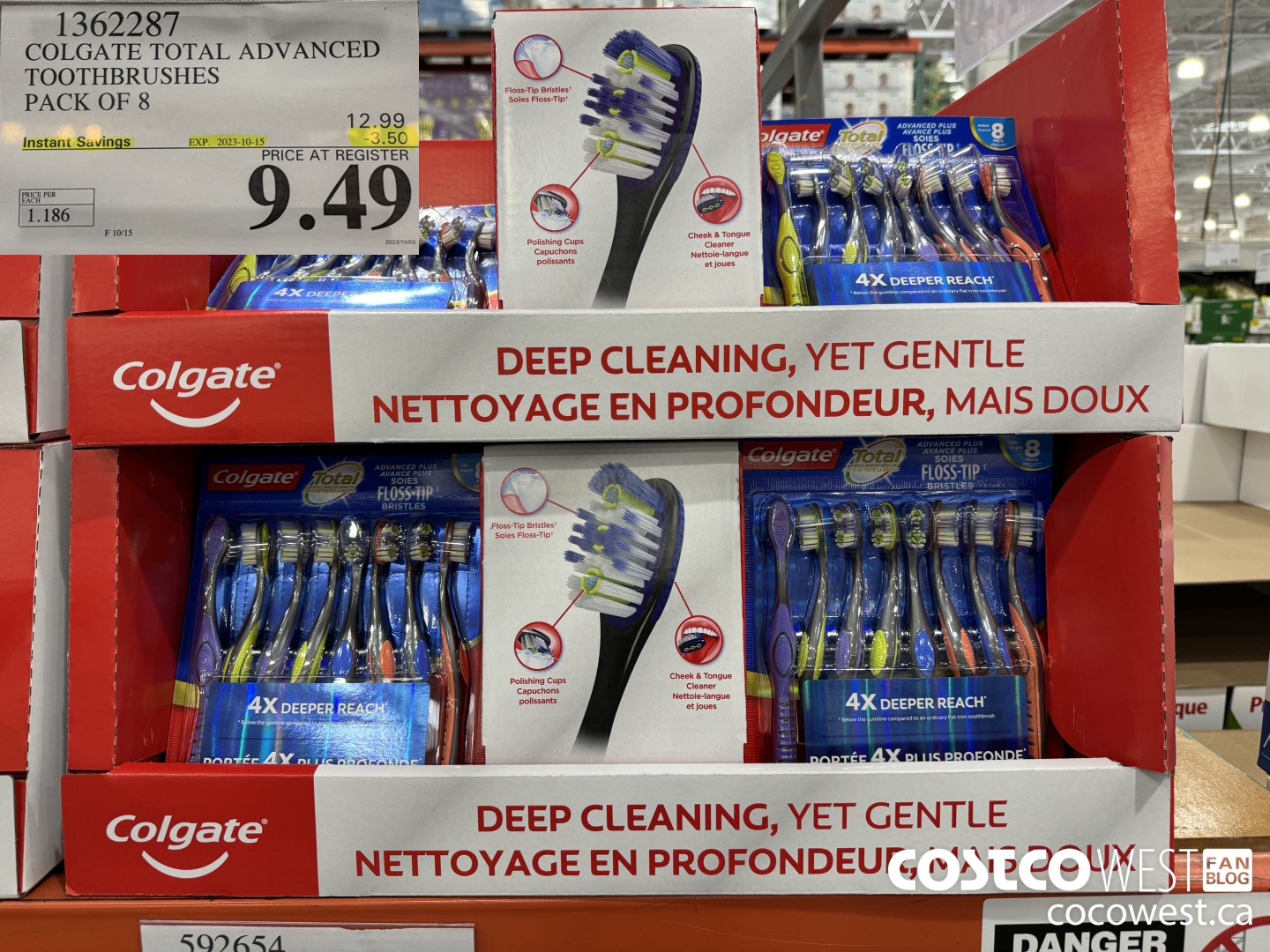 1362287 COLGATE TOTAL ADVANCED TOOTHBRUSHES PACK OF 8 ($3.50 INSTANT SAVINGS EXPIRES ON 2023-10-15) $9.49