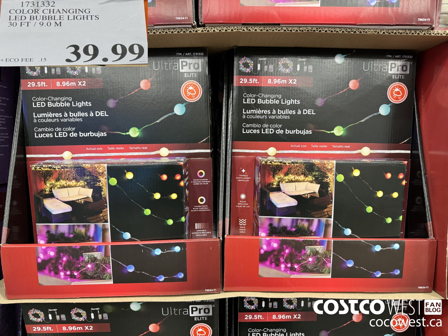 1731332 COLOR CHANGING LED BUBBLE LIGHTS 30 FT / 9.0 M $39.99