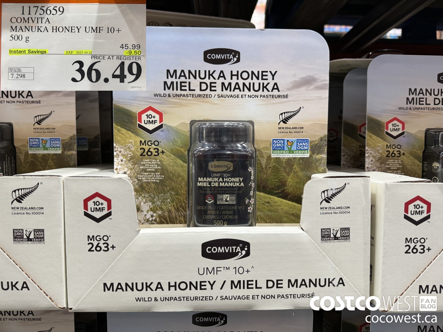 1175659 COMVITA MANUKA HONEY UMF 10 500 G ($9.50 INSTANT SAVINGS EXPIRES ON 2023-10-22) $36.49