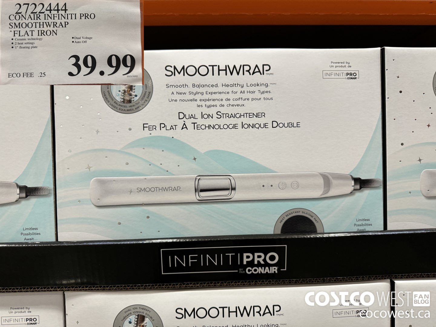 2722444 CONAIR INFINITI PRO SMOOTHWRAP FLAT IRON $39.99